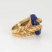 Bague 70s lapis lazuli anneau ovale vintage 18k jaune or sz 6.75 bijoux bien successoral 58 Facettes G13413