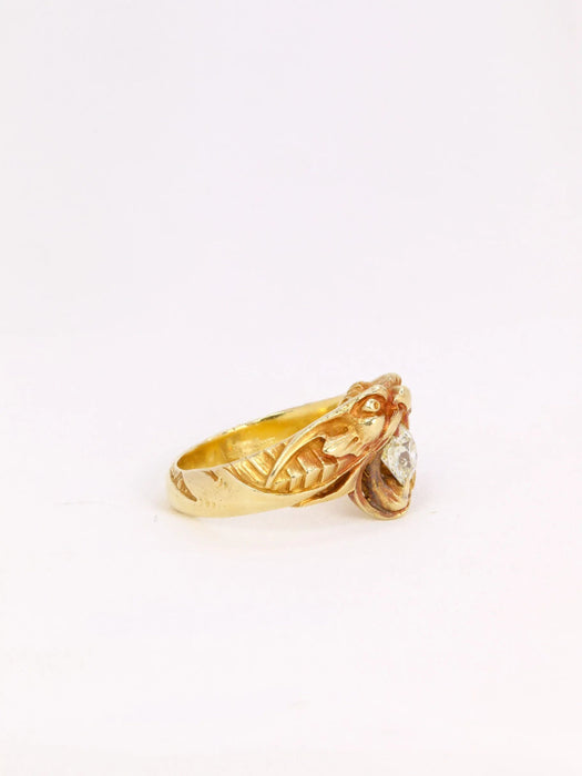 Anillo oro viejo quimera con diamantes 0,95 ct