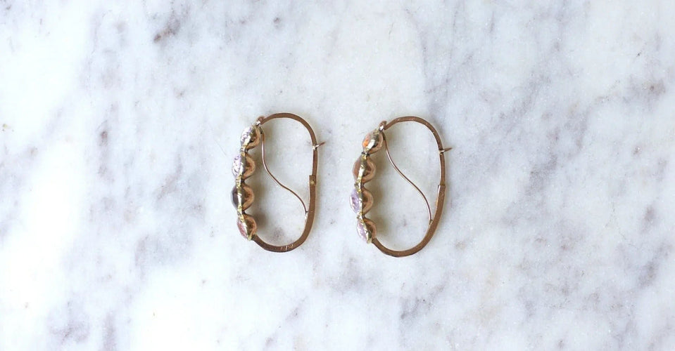 Boucles d'oreilles Boucles d'oreilles poissardes améthyste 58 Facettes