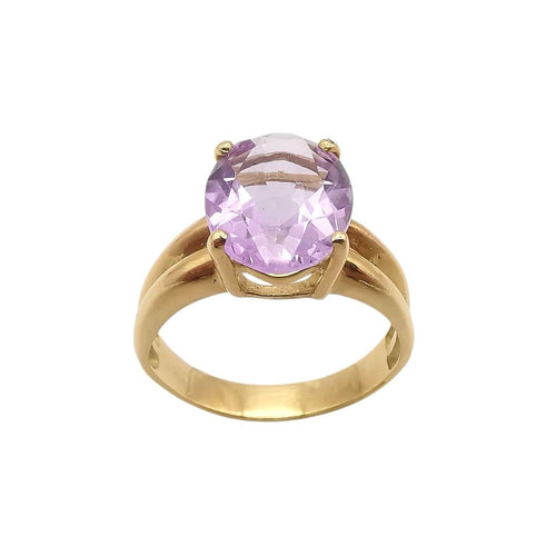 Bague 57 Bague or jaune et améthyste 58 Facettes