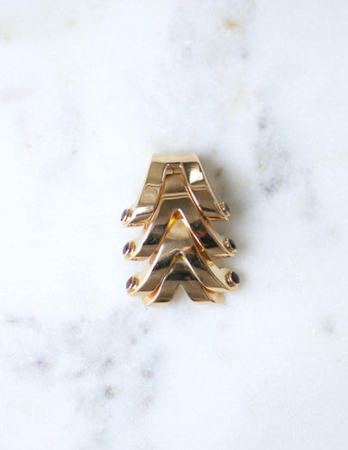 Boucles d'oreilles Boucheron - Broche clip rubis en or rose et rubis circa 1940 58 Facettes