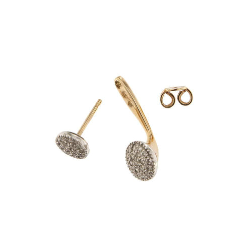 Cercei din aur roz si alb cu diamante