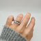 Bague 55 Alliance or blanc 18 carats 58 Facettes