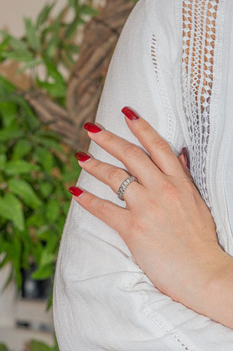 Bague 52 Bague Alliance Or blanc Diamant 58 Facettes 2961026CN