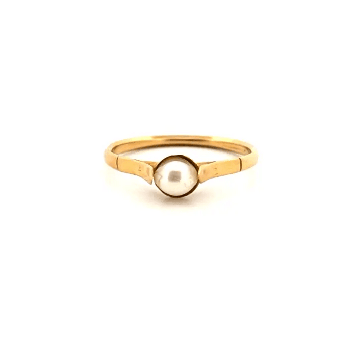 Solitaire Yellow gold and pearl