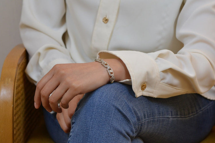 Bracelet Bracelet art déco diamants en or 18k 58 Facettes 26595