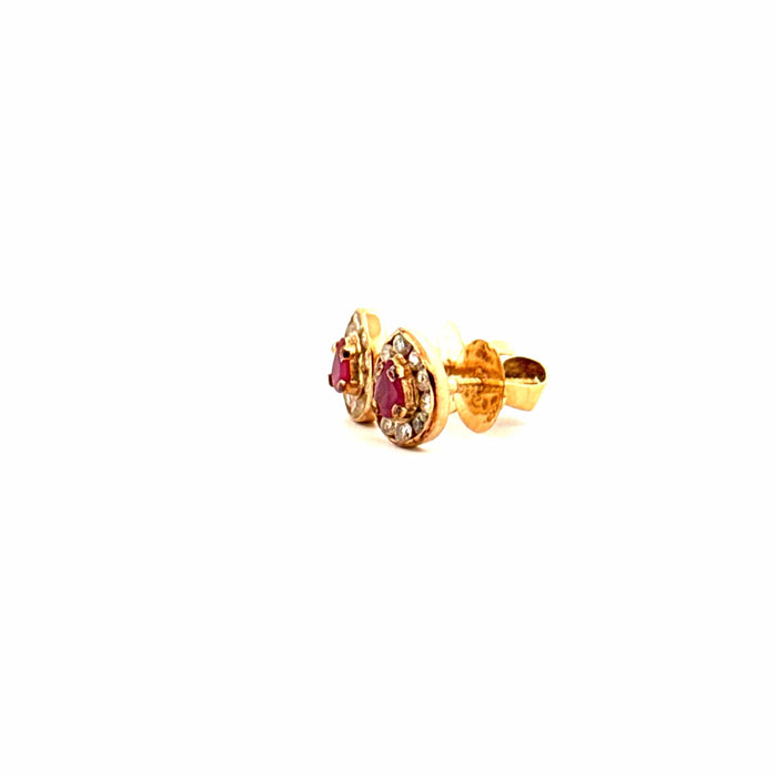 Boucles d'oreilles Puces d'oreilles Or Jaune 18k Rubis 58 Facettes B4BO-GS32226-17