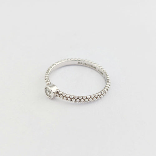 Bague 51 Mauboussin - Solitaire Goutte de jour en Or Blanc 58 Facettes 32038