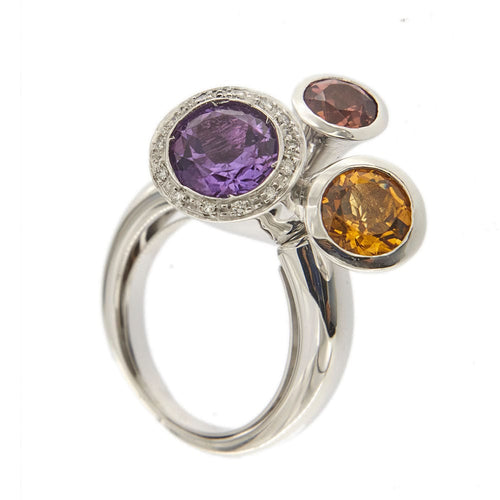 Bague 55 Bague avec pierres précieuses et diamants 58 Facettes 34070