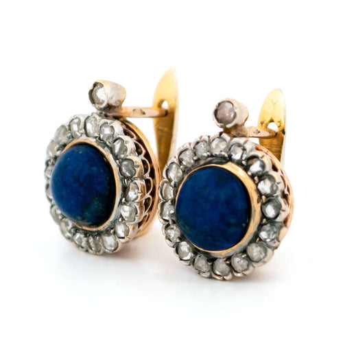 Boucles d'oreilles Boucles d'oreilles en or, diamants et lapis-lazuli 58 Facettes 9A81F6A510C042D1A0371FE9CE305B2E