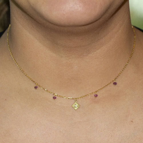 Collier Collier CAMPANILLA en Or et Rubis 58 Facettes D361157SP