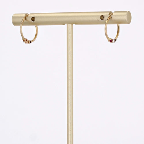 Boucles d'oreilles Petites créoles or jaune saphirs 58 Facettes CVBO31