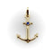 Pendentif Breloque ancre signature en or 14 carats avec saphir 58 Facettes A20010