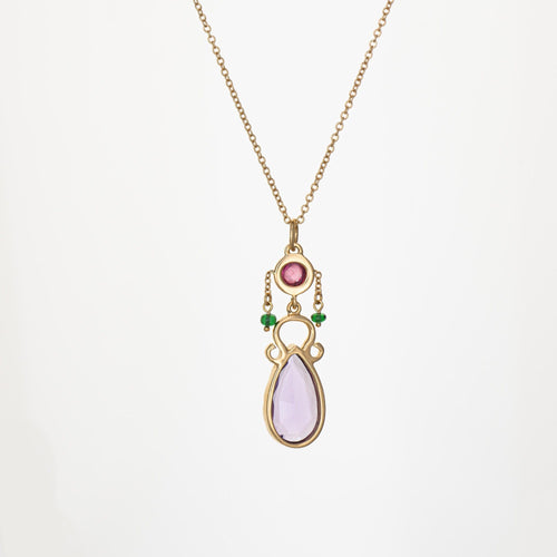 Collier Collier Tiffany & Co Améthyste Paloma Picasso Or jaune 18 carats Tourmaline Estate 58 Facettes G13856