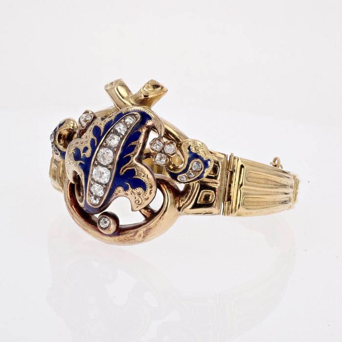 Bracelet Bracelet ancien or diamants émail Napoléon III 58 Facettes 24-140