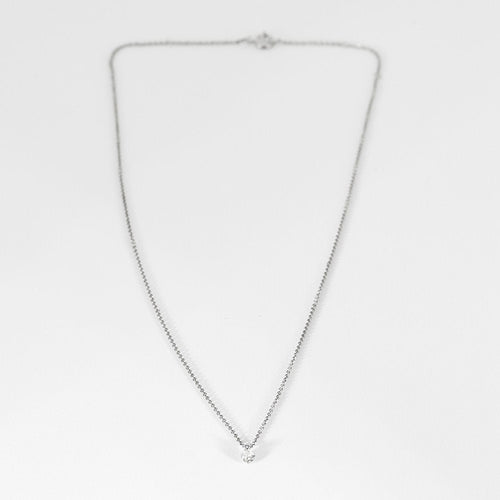 Collier COLLIER OR BLANC 1 DIAMANT O,20ct 58 Facettes M8927