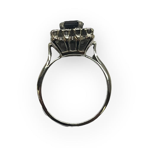 Bague 52 Bague or blanc 750 pierre rouge et diamants 58 Facettes 330081184