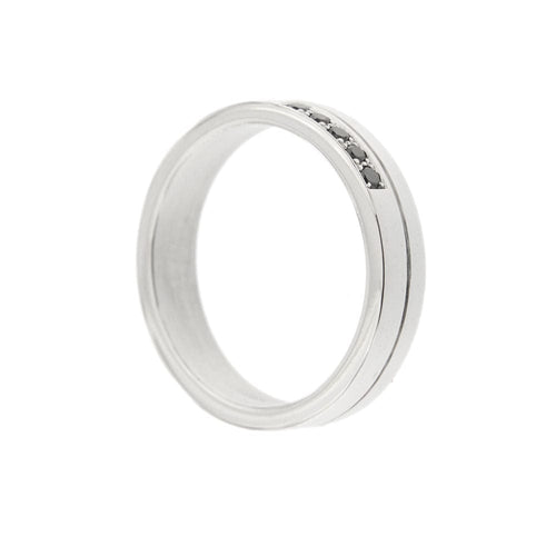 Bague 58 Alliance avec diamants noirs 58 Facettes 28390