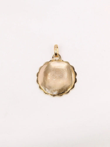 Pendentif Médaille amour Augis ronde Plus qu'hier moins que demain or jaune rubis 58 Facettes J478