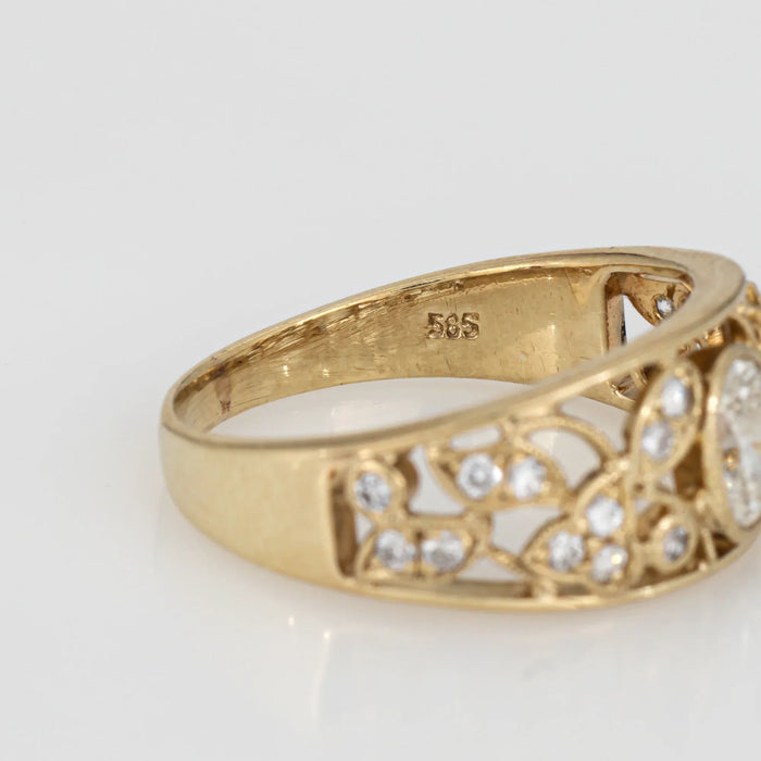 Vintage Diamant-Rankenring aus Gelbgold