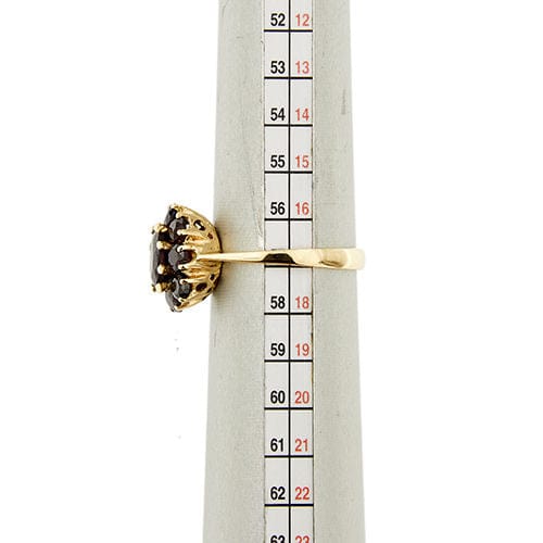 Bague 57 Bague fleur avec grenats 58 Facettes 39634