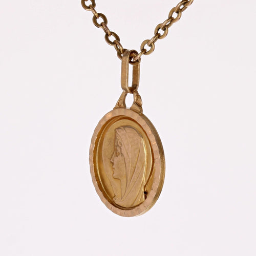 Pendentif Petite médaille Vierge Marie or jaune 58 Facettes CVP125