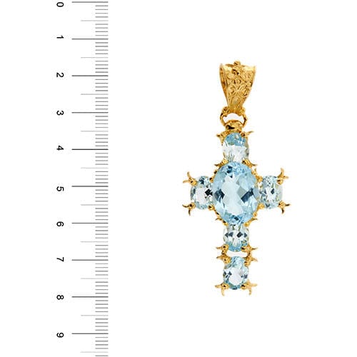 Pendentif Pendentif croix avec topazes 58 Facettes 1885