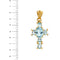 Pendentif Pendentif croix avec topazes 58 Facettes 1885