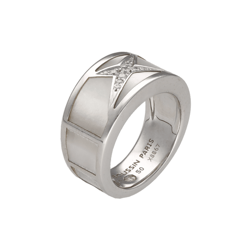 Bague 50 Bague Mauboussin Étoile Beauté en or gris 18K avec nacre et diamants – Taille 50 58 Facettes