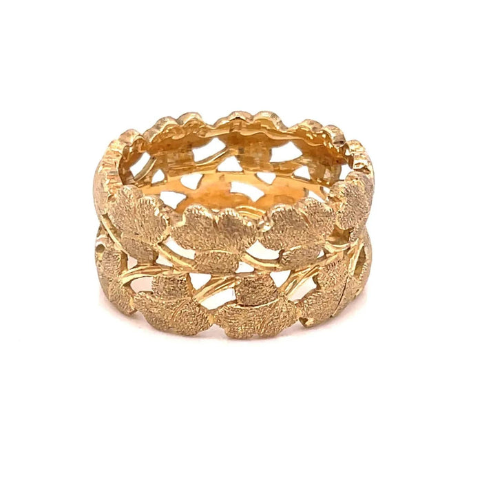 Bague Mario Buccellati "Foglie" Collection Gold Band Ring 58 Facettes