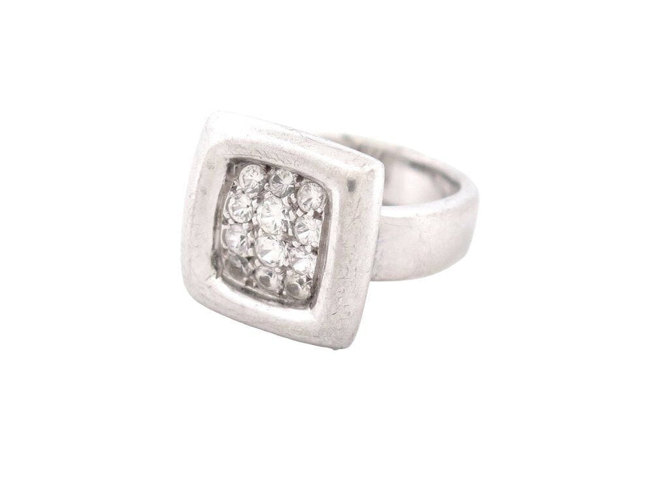 Bague 50 vintage bague HERMES en or blanc & argent sertie 12 diamants 58 Facettes 264288