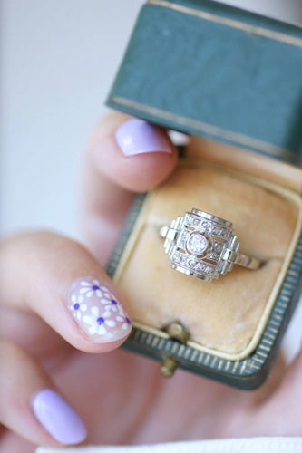 Bague 58 Bague dôme Art Déco diamants 58 Facettes