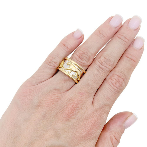 Bague 54 Bague bandeau Cartier, "Pharaon Panthère", deux ors. 58 Facettes 34049