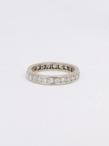 Bague 52.5 Alliance or blanc diamants taille ancienne 0,7ct 58 Facettes J304