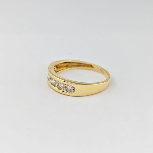 Bague 55 Bague demi-alliance en or jaune et diamants 58 Facettes 32650