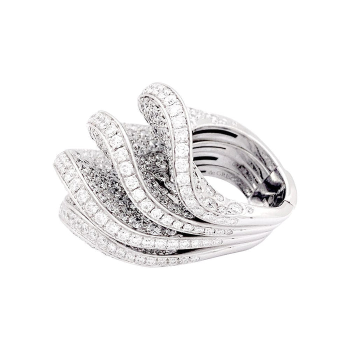 Bague 53 Bague De Grisogono "Onde" or blanc, diamants. 58 Facettes 33895