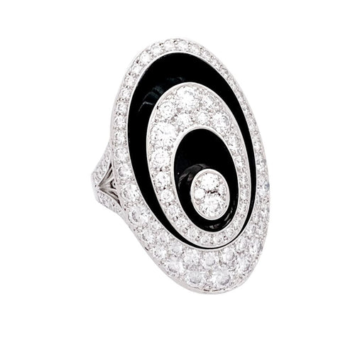 Bague 54 Bague Cartier, "Hypnose", or blanc, diamants, céramique noire. 58 Facettes 33886
