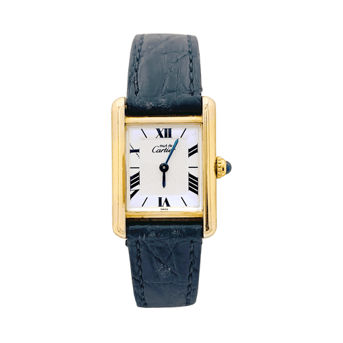 Montre Montre Cartier "Tank Must" argent plaqué or. 58 Facettes 34209