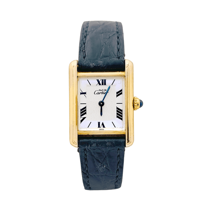 Montre Montre Cartier "Tank Must" argent plaqué or. 58 Facettes 34209