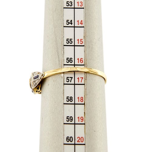 Bague Bague halo avec saphirs et diamants 58 Facettes 36385