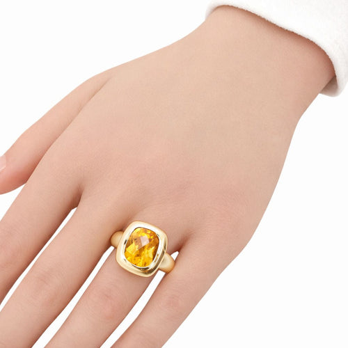 Bague 60 Bague or jaune & citrine 58 Facettes
