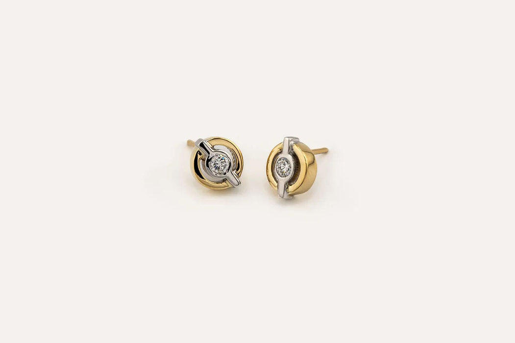 Boucles d'oreilles Boucles d'oreilles en or jaune et or blanc avec diamants 58 Facettes ORC19