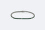 Bracelet Oro Bianco Bracelet de tennis en or blanc orné de pierres semi-précieuses vertes et de diamants 58 Facettes brc254
