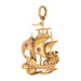 Pendentif Pendentif en or jaune vintage avec breloque bateau pirate 58 Facettes G13625