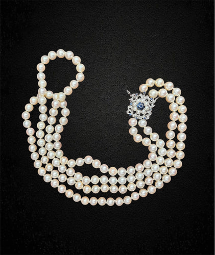 Collier Magnifique collier de perles à double rang 58 Facettes