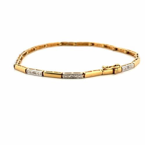 Bracelet Bracelet or jaune et blanc, diamants 58 Facettes BRA-GS38380-3