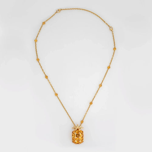 Collier Collier Ananas Citrine Or Jaune 58 Facettes G13446