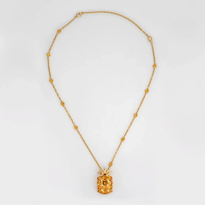 Collier Collier Ananas Citrine Or Jaune 58 Facettes G13446