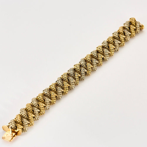 Bracelet Bracelet or jaune et blanc 58 Facettes GU0001