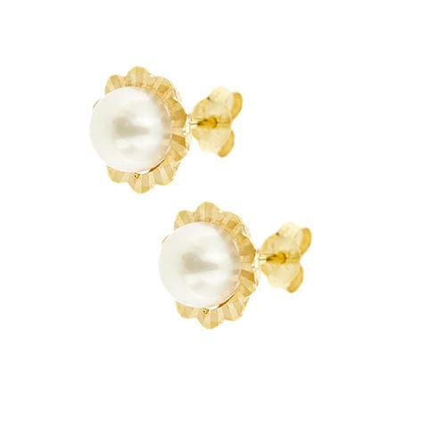 Boucles d'oreilles Boucles d'oreilles en or jaune avec perles 58 Facettes 35525